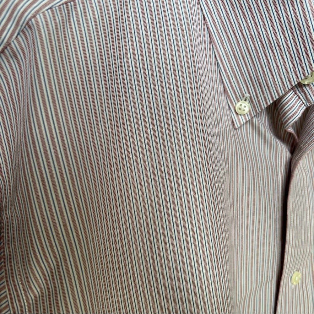 Brooks Brothers 346 Dress Shirt Mens 15.5 2/3 White/red/blue Stripe - Picture 6 of 12